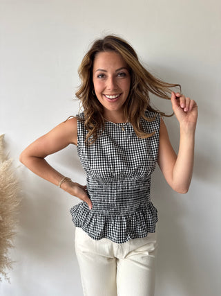 Black vichy top