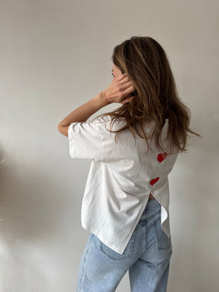 Hearts details white tee