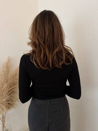 Basic black ribbed top