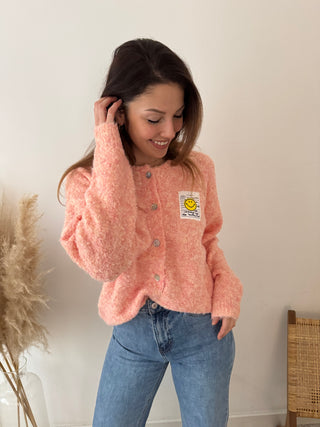 Peach smiley knit