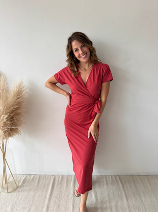 Terracotta knot split dress