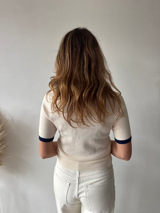 Heart detail beige top