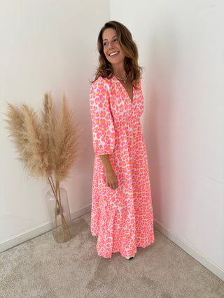 Pink yellow fluo dress