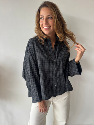 Black checked blouse