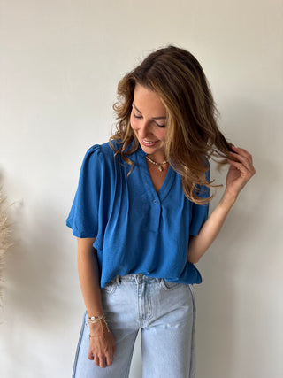 Cobalt flowy blouse