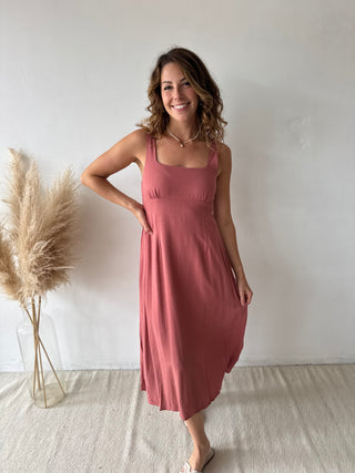 Old pink midi dress