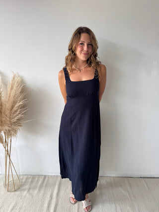 Navy midi dress