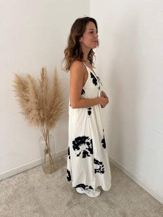 Black white tie dye dress