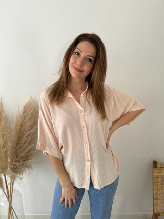 Linnen summer abricot blouse