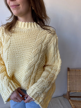 Yellow cable knit