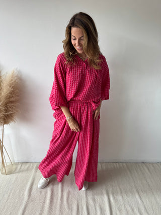 Fuchsia vichy set