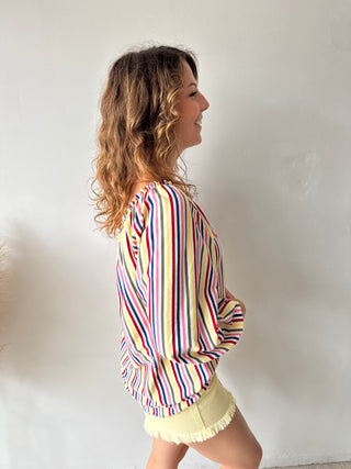 Colorful one shoulder top