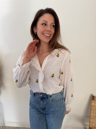 Yellow sunflowers blouse