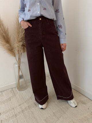 Burgundy wide jeans