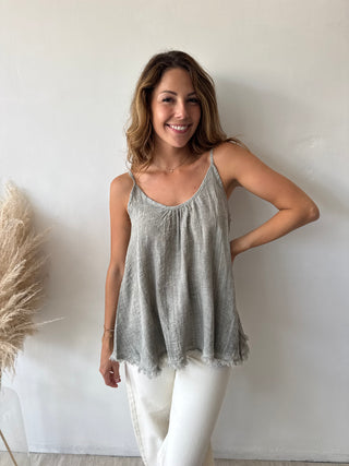 Kaki linen top