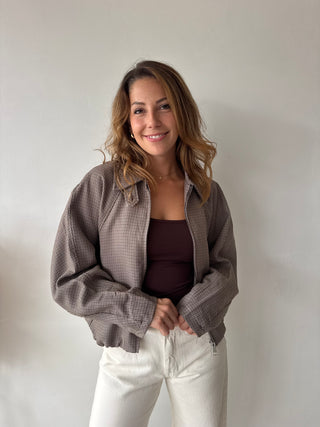 Camel checked jacket