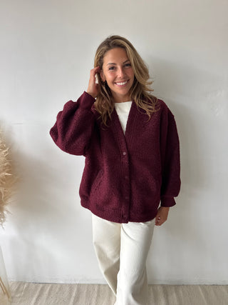Burgundy teddy vest