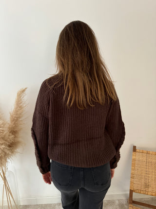 Brown cable knit