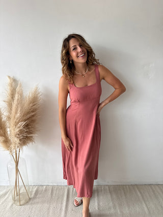 Old pink midi dress
