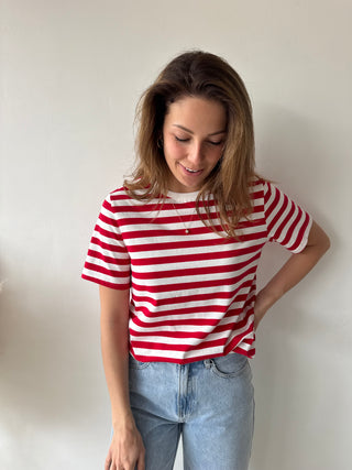 Red striped t-shirt