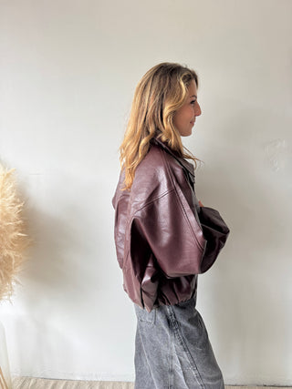 Burgundy leather jacket