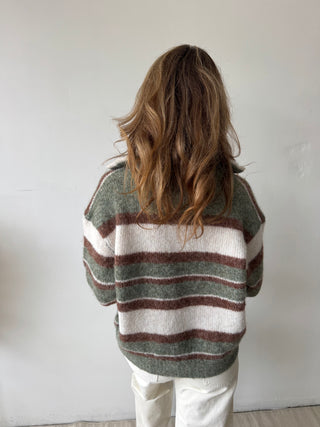 Green brown soft knit