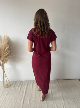 Plum knot t-shirt dress