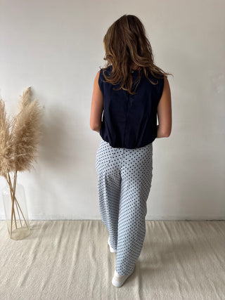 Light blue polka dots pants
