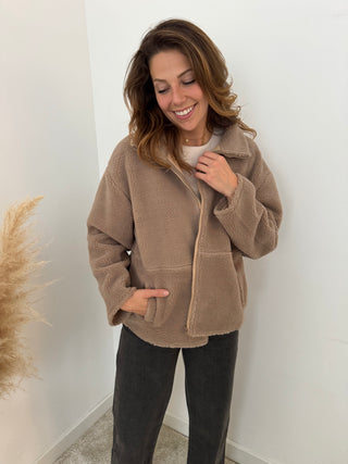 Taupe teddy vest