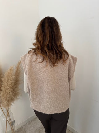 Beige fall gilet