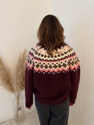 Burgundy cosy winter knit