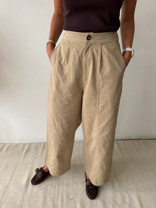 Taupe barrel pants