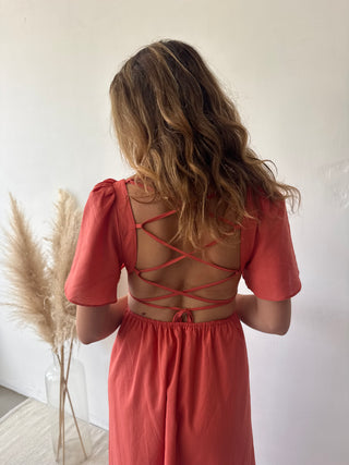 Terracotta maxi dress