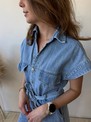 Light denim jumpsuit
