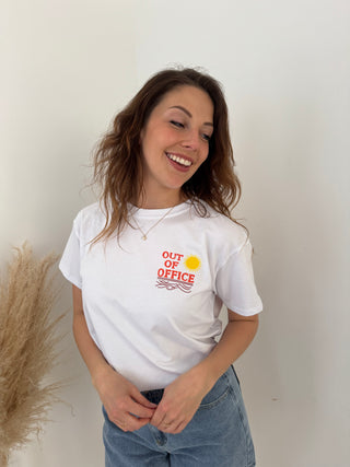 Out of office white t-shirt