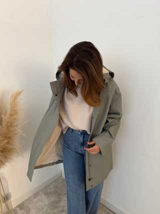 Kaki rain jacket