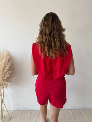 Soft red playsuit
