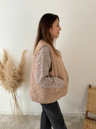 Beige quilted bodywarmer