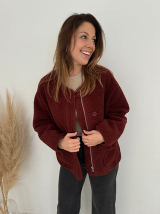 Burgundy teddy jacket