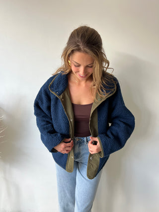 Blue kaki reversible jacket