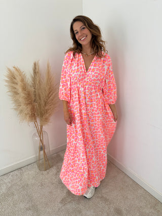 Pink yellow fluo dress