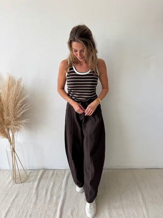Brown barrel pants