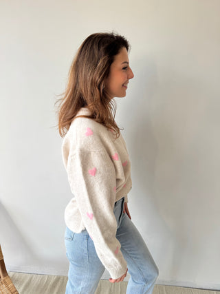 Pink hearts soft knit