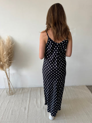 Black polka dots dress