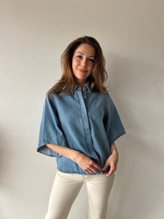 Blue denim top