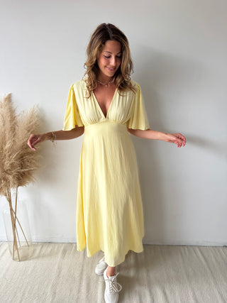 Soft yellow maxi dress