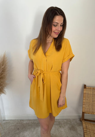 Perfect simple dress mustard