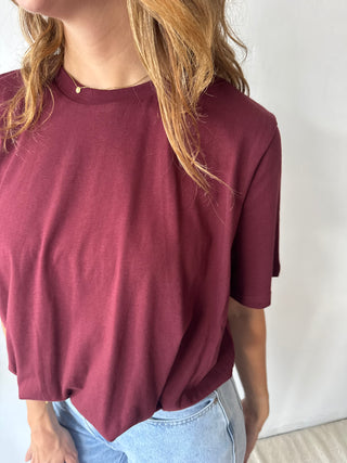 Burgundy elastic top