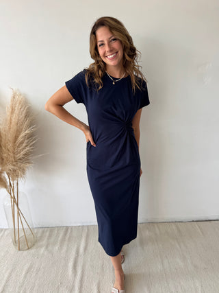 Navy knot dress