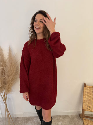 Burgundy sweater dress